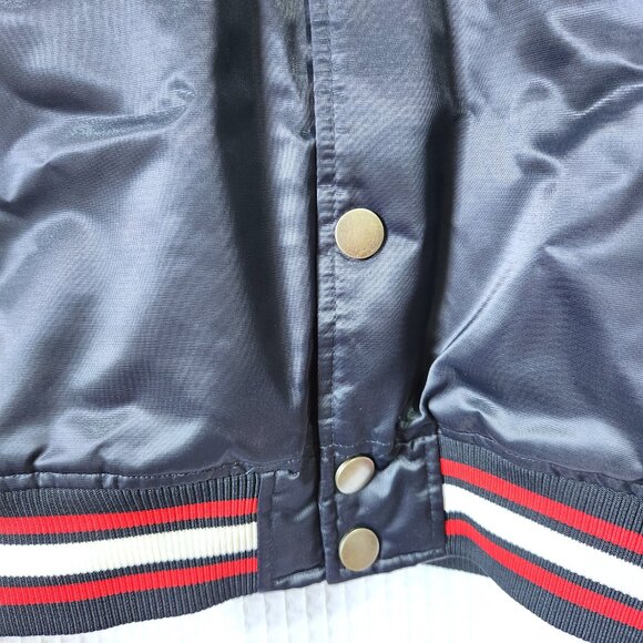 New York Yankees Bomber Jacket Men's Size XL Majestic Athletic MLB Blue & Grey - Picture 5 of 12